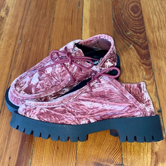 Free People Convertible Velvet Loafers Platform Creepers Oxford Boots Lug Sole - Picture 6 of 9